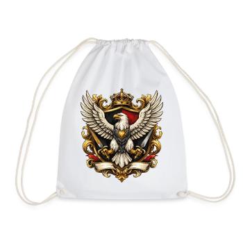 Imperial Eagle with Crown and Swords - Drawstring Bag - white - Front