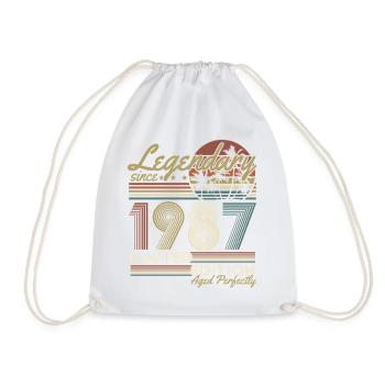 Cadeau rétro vintage d’anniversaire 1987 - Sac de sport léger - blanc - Devant