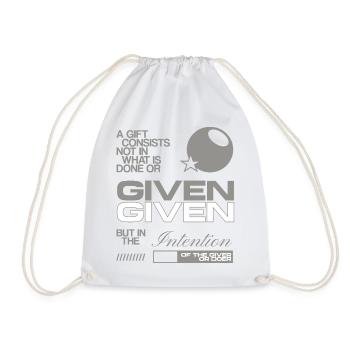 Intention des Gebers – Geschenk Motiv - Turnbeutel - Weiß - Vorne