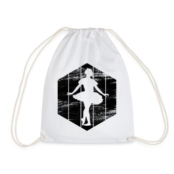 Ballet Girl - Drawstring Bag - white - Front
