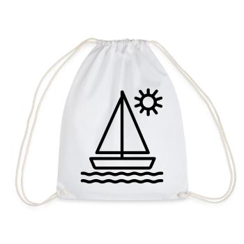 sailing ship - Drawstring Bag - white - Front