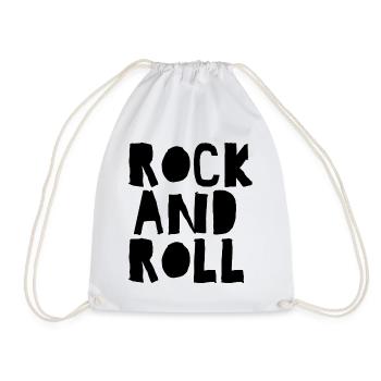 Rock'n'Roll-Logo mit Distressed - Turnbeutel - Weiß - Vorne