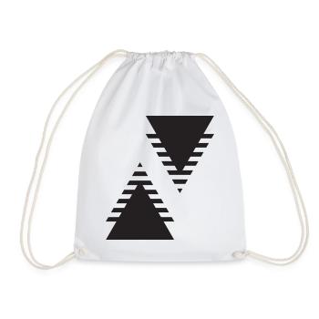 Dual Triangles Echo - Drawstring Bag - white - Front