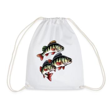 Perch Fishing - Drawstring Bag - white - Front