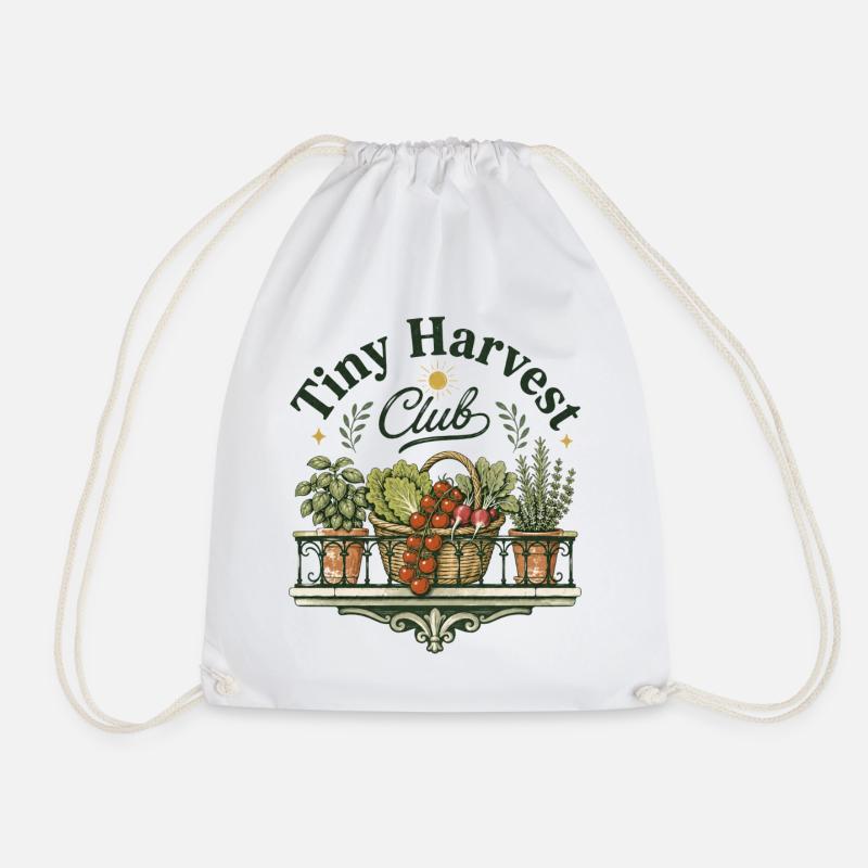 Tiny Harvest Club - Drawstring Bag - white