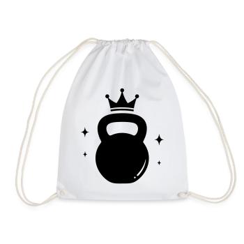 Kettlebell Queen – Fitness Krone - Drawstring Bag - white - Front