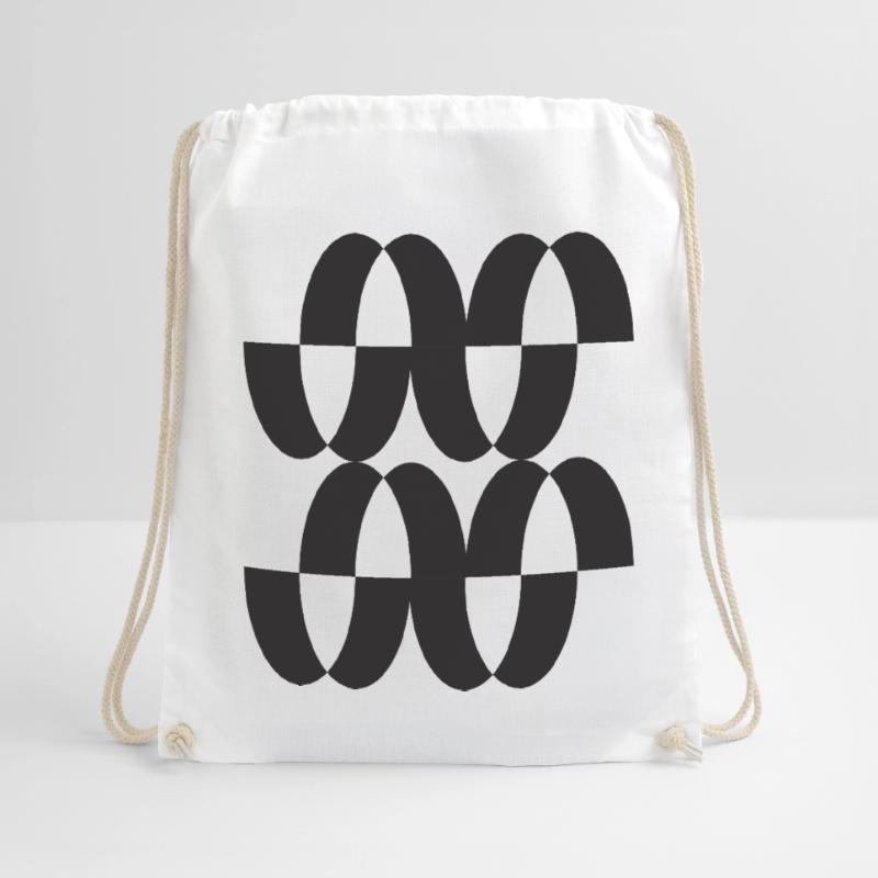 Interwoven Orbit Pattern Drawstring Bag