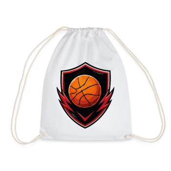 Basketball Shield Logo Design - Drawstring Bag - white - Front
