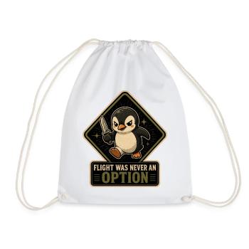 Flight Was Never An Option - Brave Penguin Knife - Drawstring Bag - white - Front