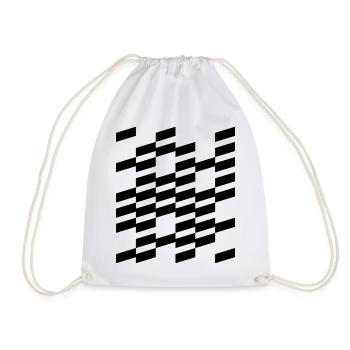 geometric bold lines design - Drawstring Bag - white - Front