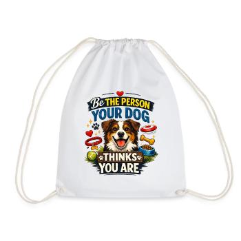Amour du chien Citation motivationnelle de loyauté Ambiance positive - Sac de sport léger - blanc - Devant