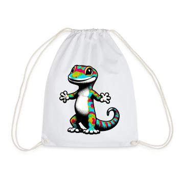 Gecko - Turnbeutel - Weiß - Vorne