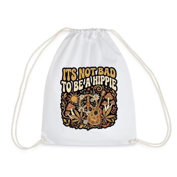 Hippie Peace 60s - Drawstring Bag - white - Front