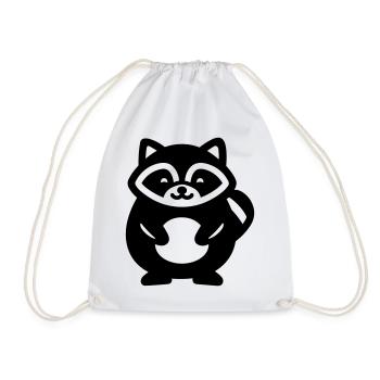 raccoon - Drawstring Bag - white - Front