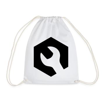 Mechanic Wrench Logo - Drawstring Bag - white - Front