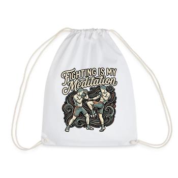 Martial Arts Meditation - Drawstring Bag - white - Front