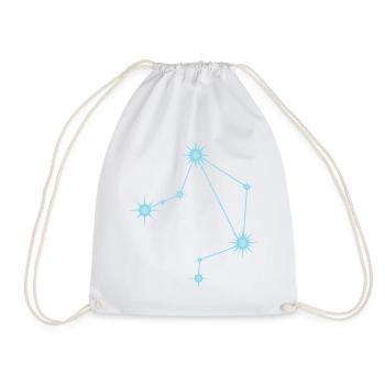Libra Star Constellation Zodiac Sign Pastel Blue - Drawstring Bag - white - Front