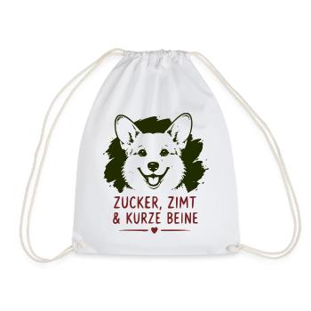 Zucker Zimt & Kurze Beine Hundemotiv - Turnbeutel - Weiß - Vorne