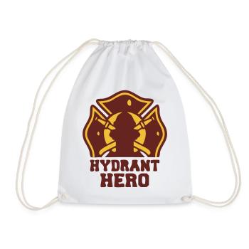 Hydrant Hero Feuerwehr Logo - Turnbeutel - Weiß - Vorne