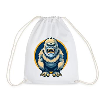 Yeti Kawaii Maskottchen-Cartoon-Charakter-Clipart-Logo - Turnbeutel - Weiß - Vorne