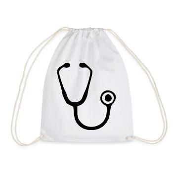 Stethoscope Doctor Doctor Medicine Specialist Gift - Drawstring Bag - white - Front