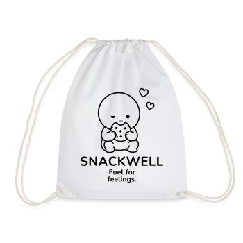 Snackwell – Fuel for Feelings | Cozy Snack Mood - Drawstring Bag - white - Front