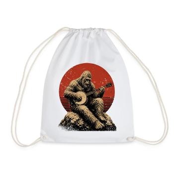  Sasquatch-Bigfoot Banjospieler Banjo - Turnbeutel - Weiß - Vorne