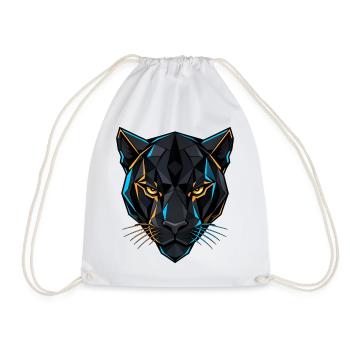 Geometrischer Panther - Turnbeutel - Weiß - Vorne