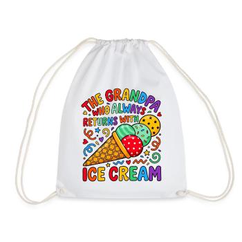 Opa Bringt Immer Eiscreme - Drawstring Bag - white - Front