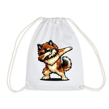 Dabbing Eurasier in Comic Style - Drawstring Bag - white - Front