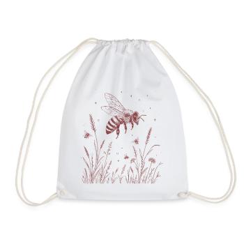 Meadow with bee - Drawstring Bag - white - Front