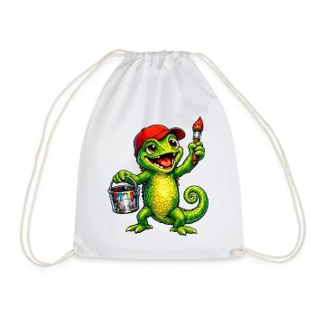 Chameleon with color - Drawstring Bag - white - Front