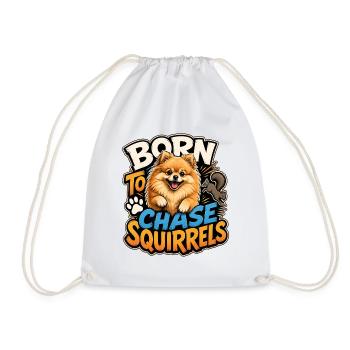 Pomeranian - Drawstring Bag - white - Front