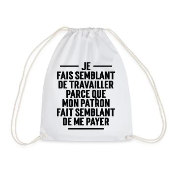 Je fais semblant de travailler - Sac de sport léger - blanc - Devant