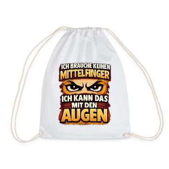 Augen statt Mittelfinger Spruch - Turnbeutel - Weiß - Vorne