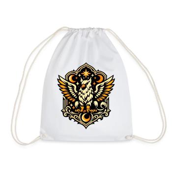 Night Star Owl Crest - Drawstring Bag - white - Front