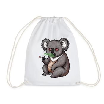 Cartoon Koala raucht Gras - Turnbeutel - Weiß - Vorne