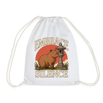 Embrace Silence Capybara – Zen Nature Design - Turnbeutel - Weiß - Vorne