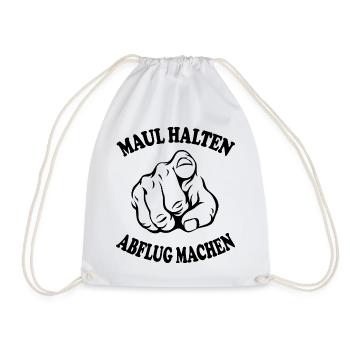 Maul halten Abflug machen Schnauze halten - Turnbeutel - Weiß - Vorne