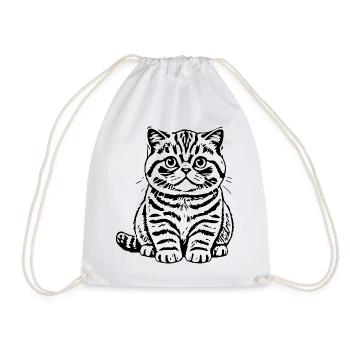 Britisch Kurzhaar Katze Tigerkatze Katzenshirt  - Turnbeutel - Weiß - Vorne