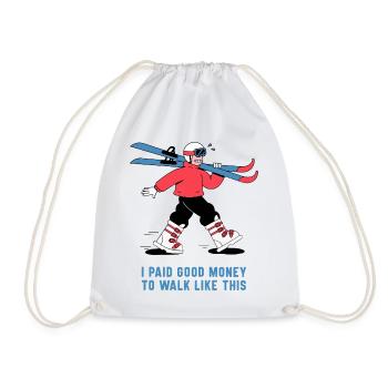 I Paid Good Money To Walk Like This – Ski Shirt - Turnbeutel - Weiß - Vorne