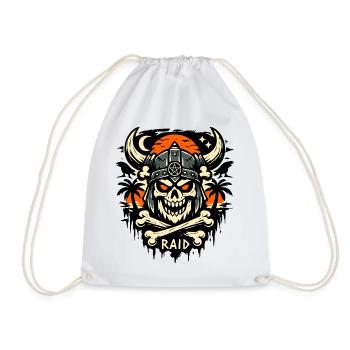 Schädel Raid Helm Symbolik - Turnbeutel - Weiß - Vorne