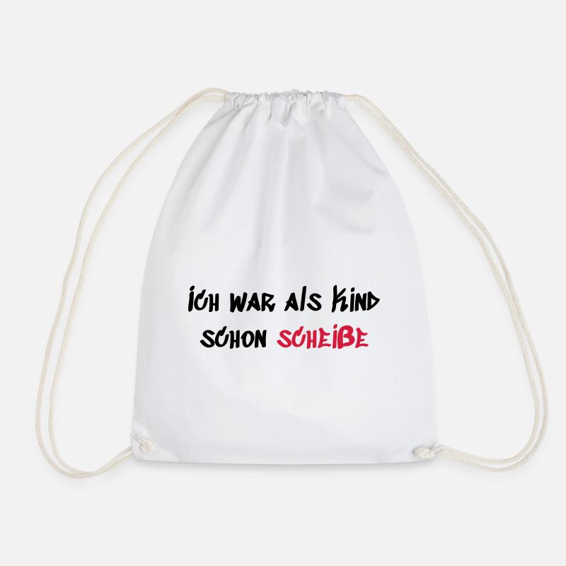 Als Kind schon Scheiße - Turnbeutel - Weiß
