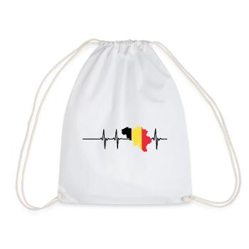 Heart Beat Belgia - Drawstring Bag - white - Front