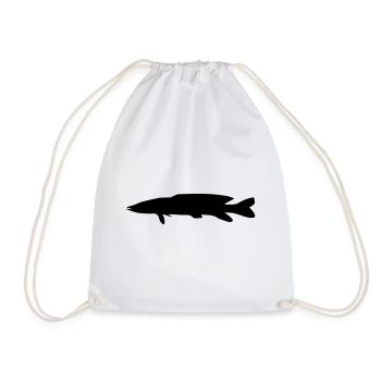 fisch hecht silhouette - Turnbeutel - Weiß - Vorne