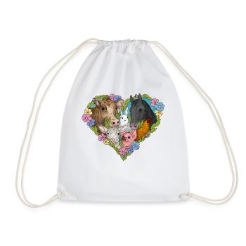 Coeur d'animaux et de fleurs - Sac de sport léger - blanc - Devant