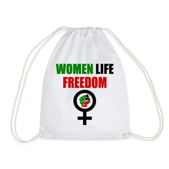 Women life freedom - Drawstring Bag - white - Front