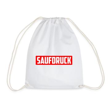 Saufdruck | SAUFEN - cooles Party Design. - Turnbeutel - Weiß - Vorne