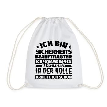 Sicherheitsbeauftragter Geschenk lustig Himmel Höl - Turnbeutel - Weiß - Vorne