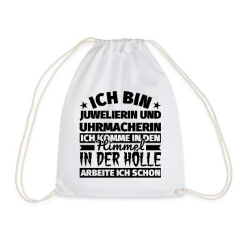 Juwelierin und Uhrmacherin Geschenk lustig Himmel - Turnbeutel - Weiß - Vorne